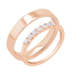 Eternity prsten s lab-grown diamanty a pánský plochý prsten Rexanne