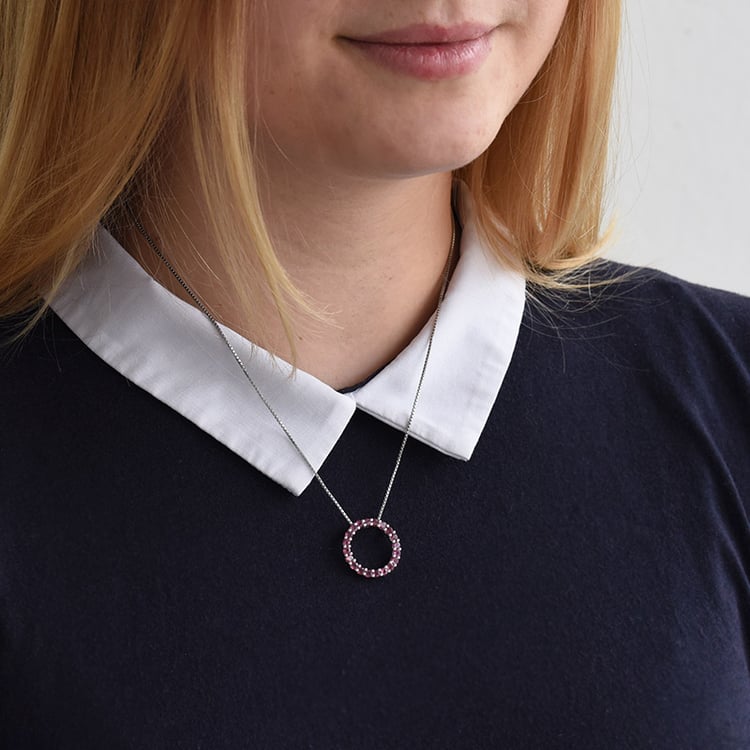 Stříbrný přívěsek s rhodolit granátem 79130