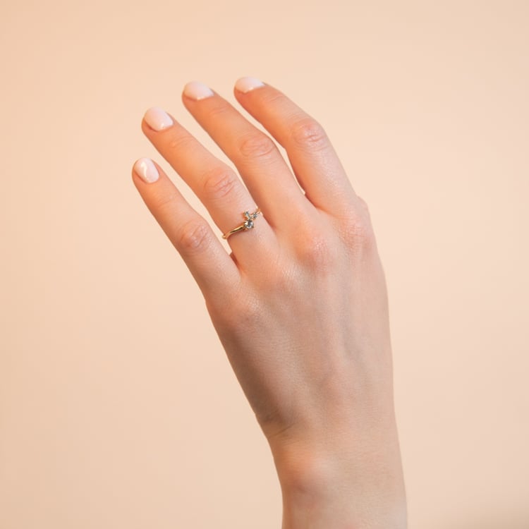 Cluster prsten se salt and pepper diamanty Roche 104674