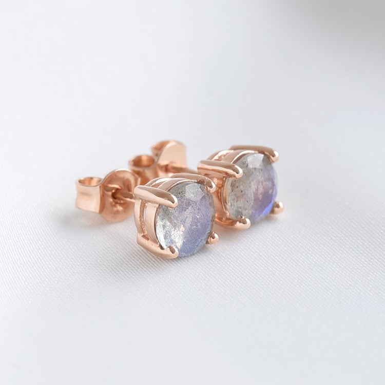 Elegantní zlaté náušnice s labradority 79949