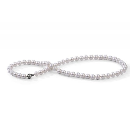 Zlatý náhrdelník s bílymi 7-7.50mm perlami Melita