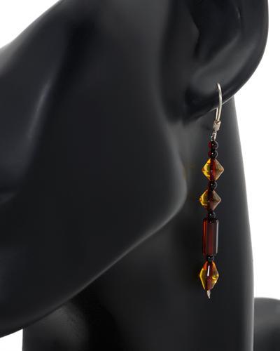 Stříbrné náušnice s jantary 890