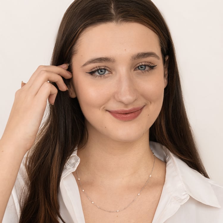 Stříbrný náhrdelník s perlami Landia 164627