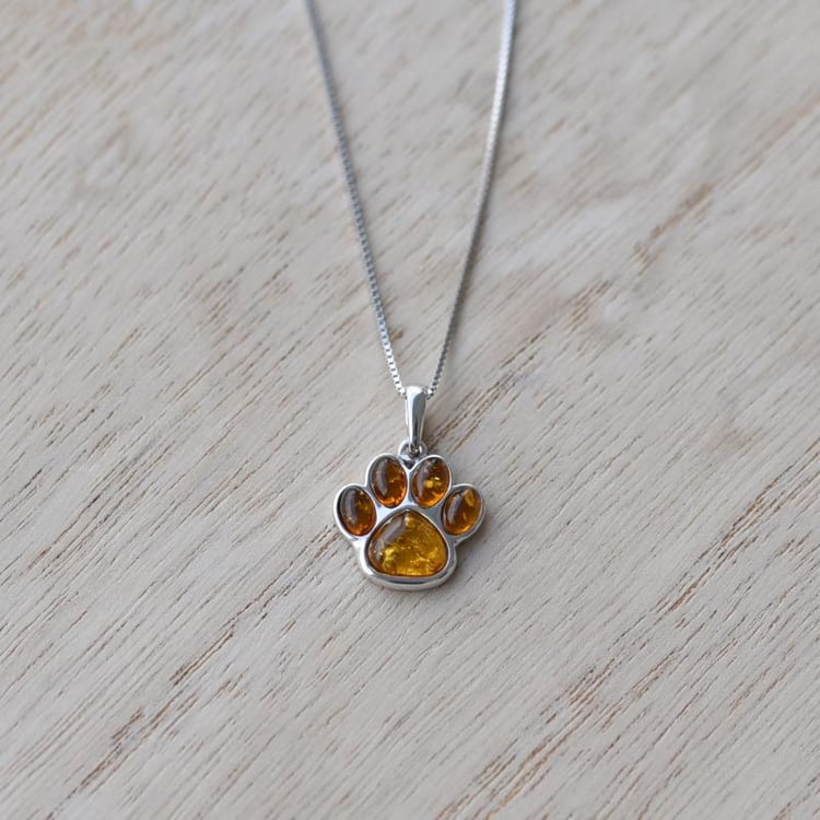 Jantarová tlapka v přívěsku 52068