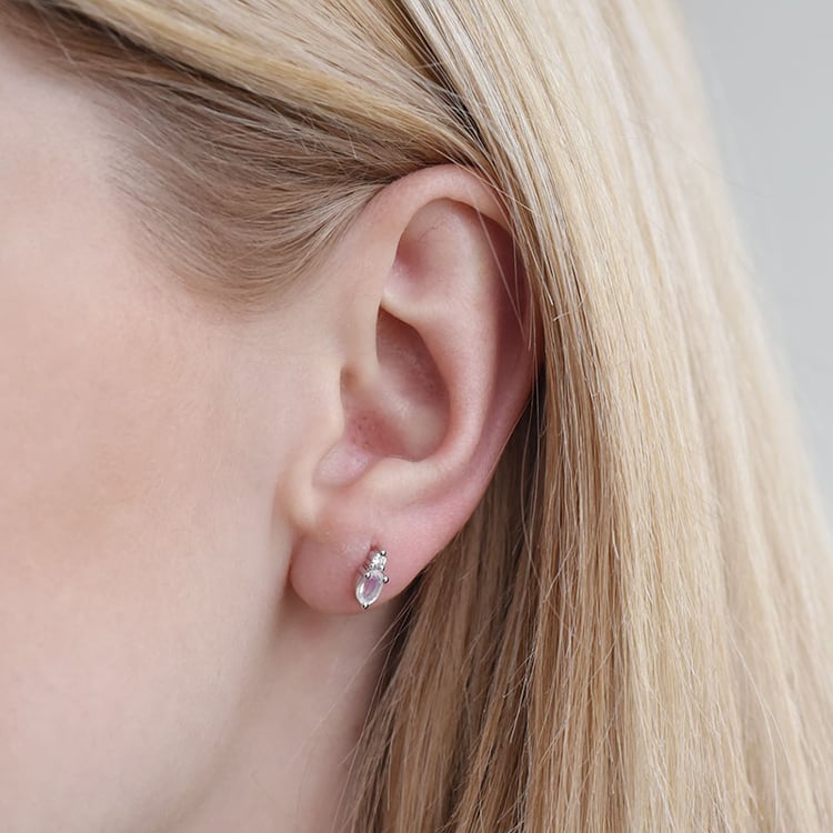 Cluster náušnice s měsíčním kamenem 90409