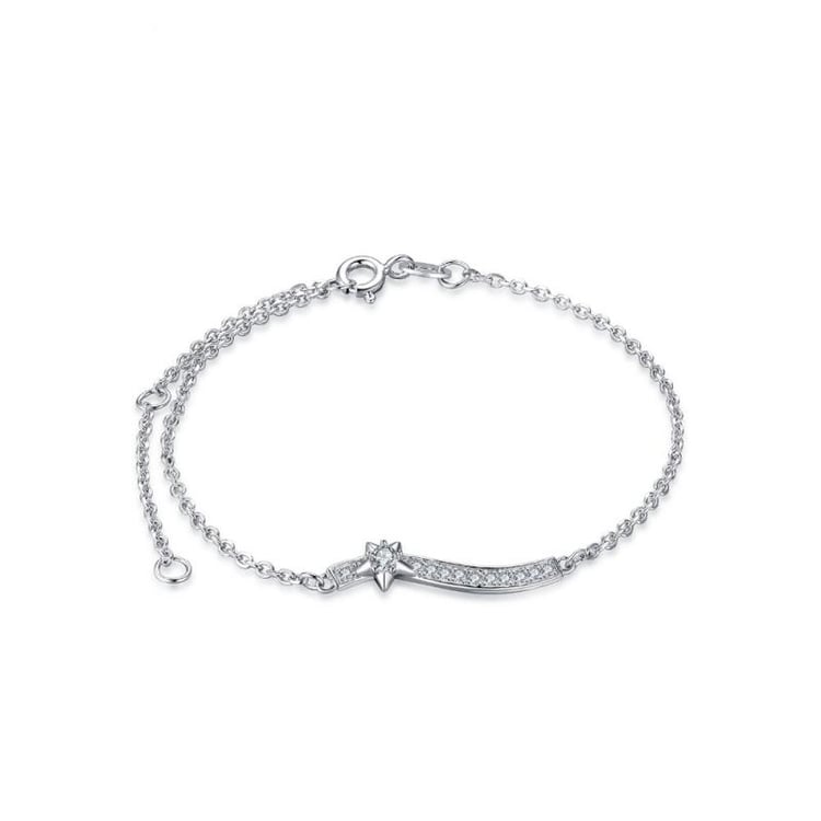 Stříbrný náramek se zirkony a hvězdicí Ibewia