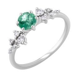 Zásnubní prsten se smaragdem a diamanty Olha
