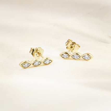 Zlaté náušnice s diamanty Monna