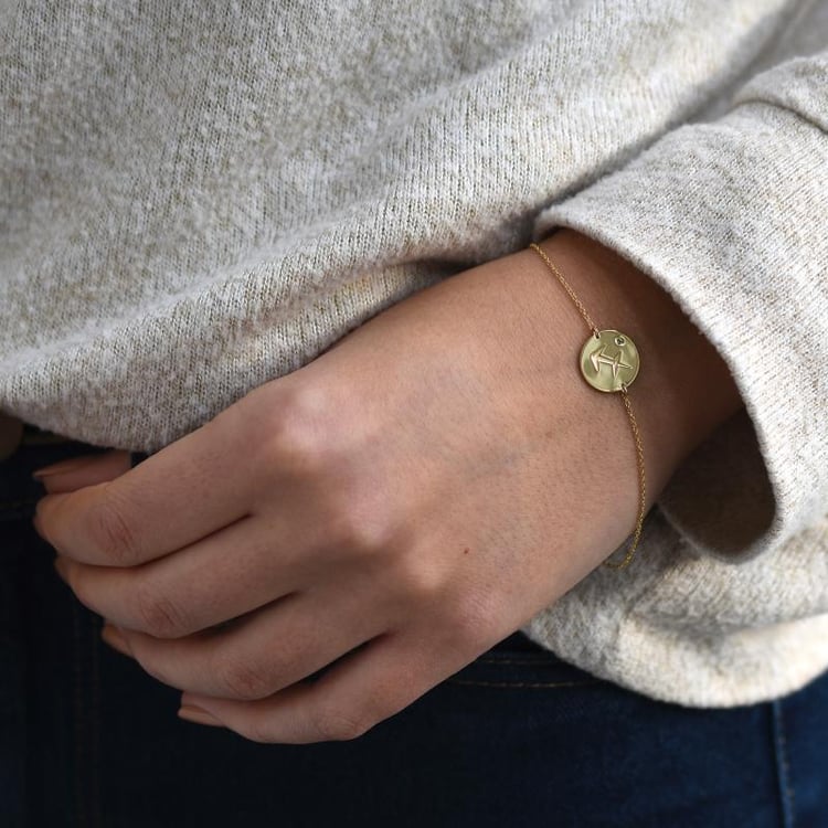 Zlatý náramek se znamením Střelec 51590