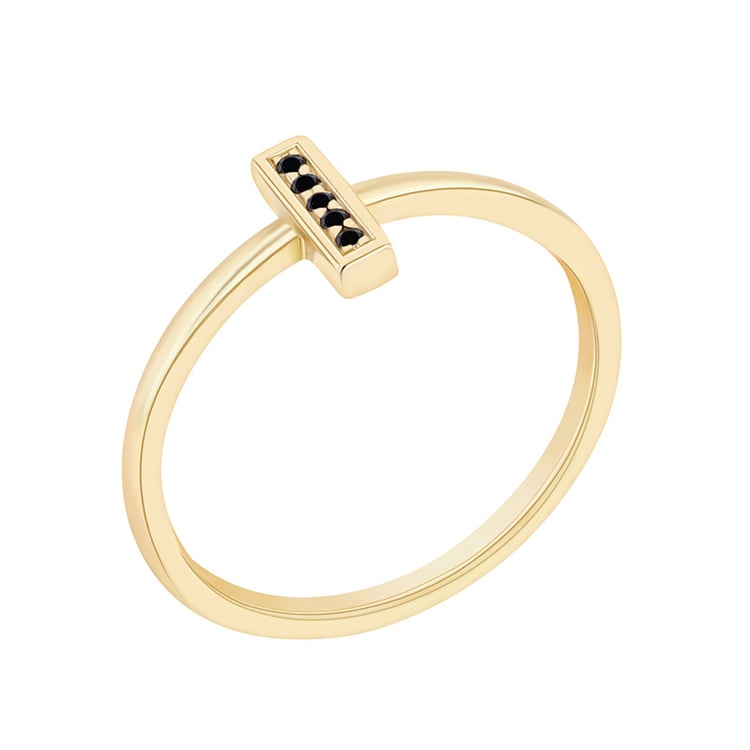 Zlatý prsten s černými diamanty