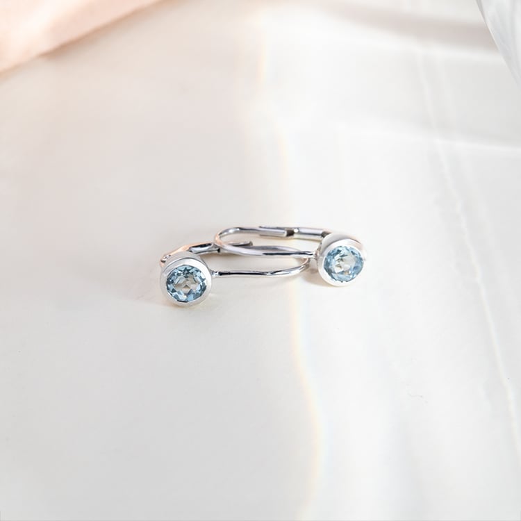 Zlaté visací náušnice s akvamaríny Vega 152004