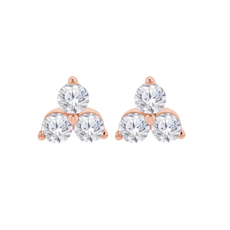 Zlaté náušnice se třemi diamanty