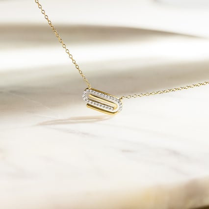 Zlatý náhrdelník s lab-grown diamanty Aly