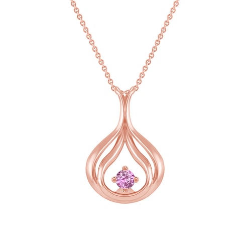 Elegantní zlatý přívěsek s růžovým safírem Tommie
