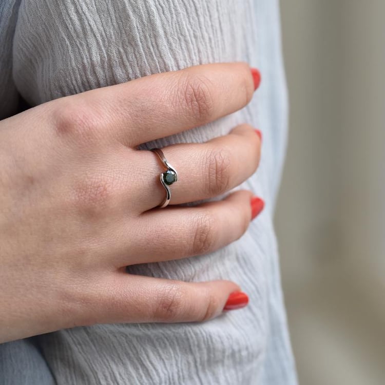 Zásnubní prsten se zeleným diamantem Saffar 45236