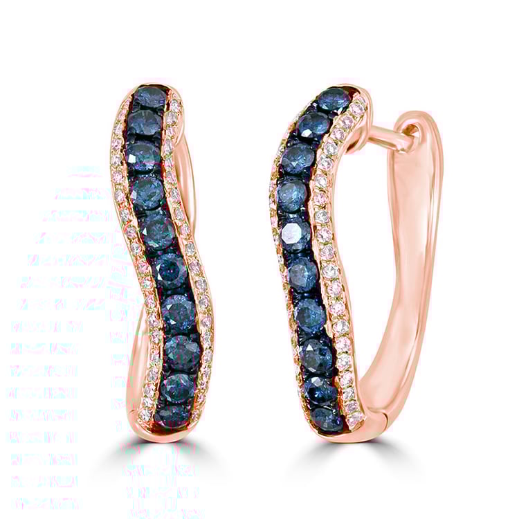 Diamantové náušnice z růžového zlata 77085