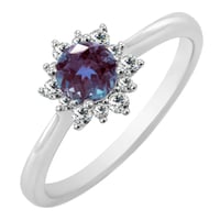 Zásnubní halo prsten s alexandritem a diamanty Condeh