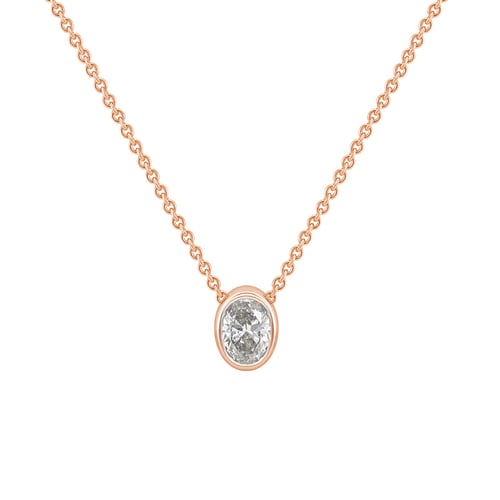 Zlatý náhrdelník s 0.3ct GIA certifikovaným oval diamantem Mack