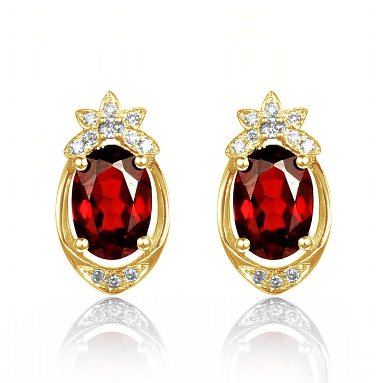 Zlaté náušnice s granáty 79632