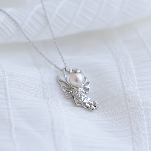 Anděl s perlou a diamanty Angel