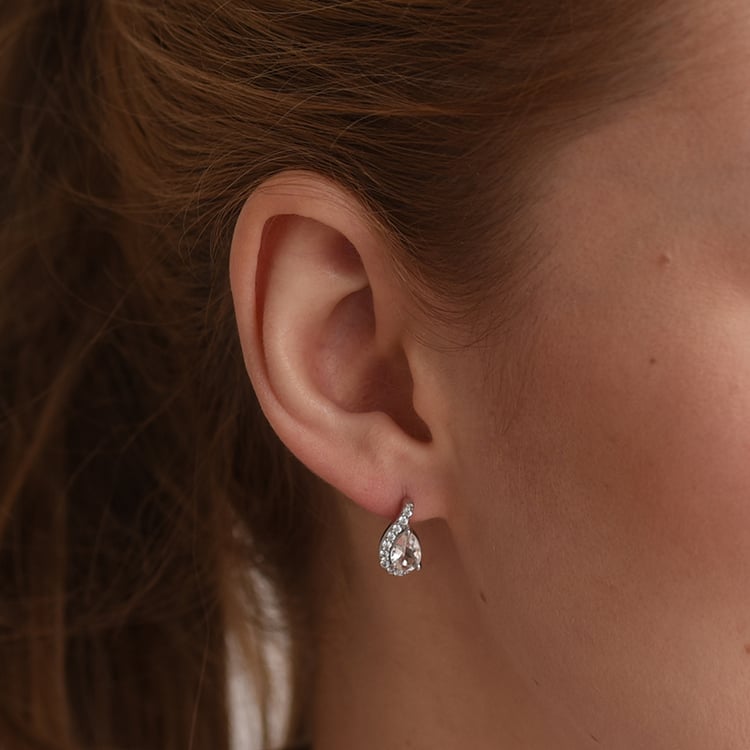 Stříbrné náušnice s morganity 60317