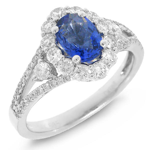 Zlatý prsten se safírem a diamanty