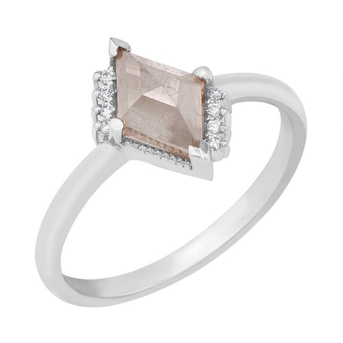 Prsten lozenge se salt and pepper diamantem a lab-grown diamanty Talley