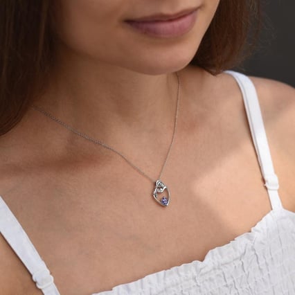 Přívěsek matka a dítě s tanzanitem a diamantem Ella