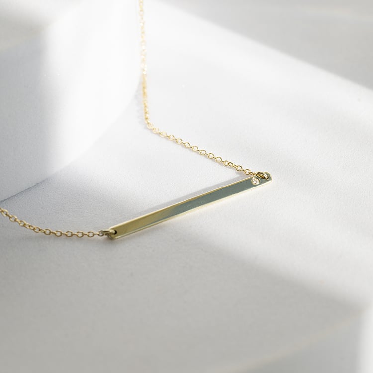 Jemný stříbrný náhrdelník s diamantem Dayna 146171