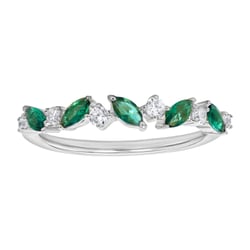 Half-eternity prsten ze zlata se zelenými smaragdy Zubin