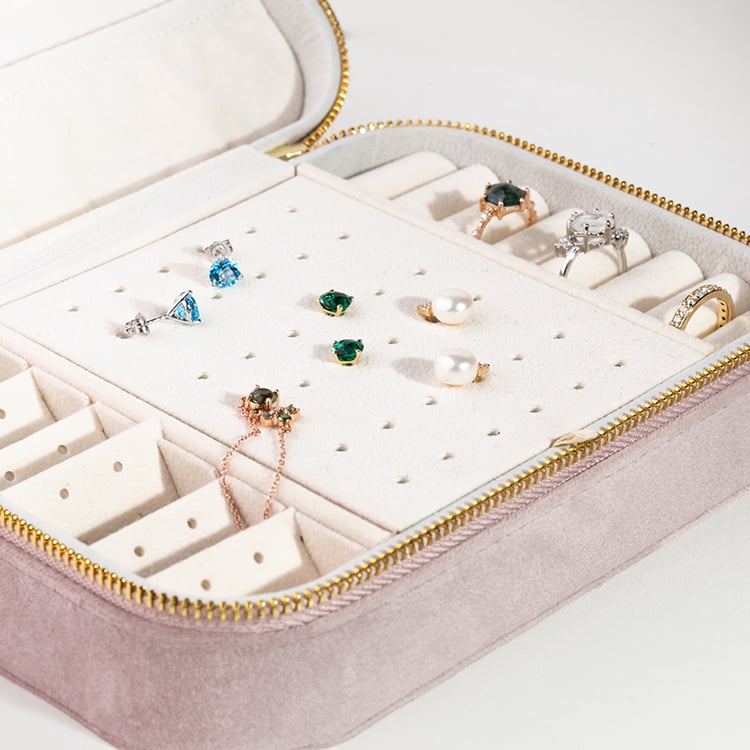 Velká růžová cestovní šperkovnice Shields 146269