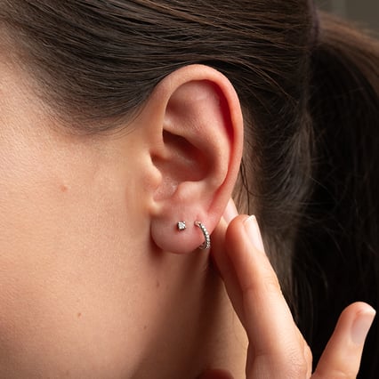 Náušnice s 2mm moissanity Tiny