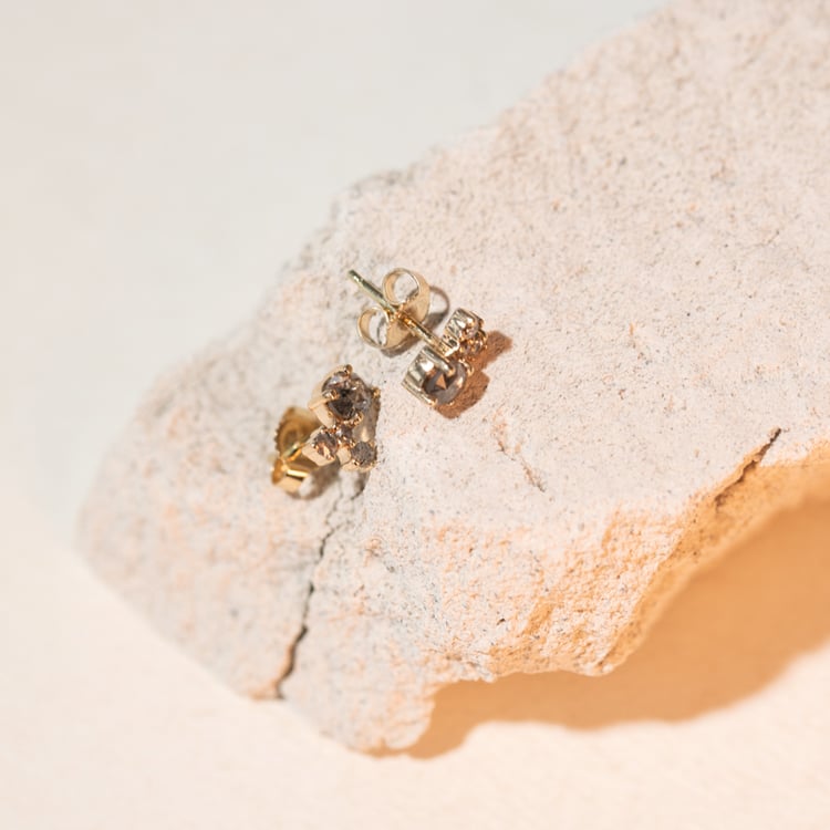 Cluster náušnice se salt and pepper diamanty Kerrie 104680