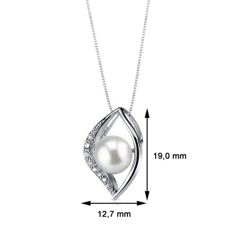 Perlový náhrdelník se zirkony 3112