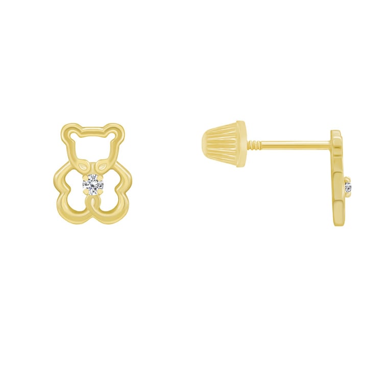 Zlaté dětské náušnice ve tvaru medvídků 38790