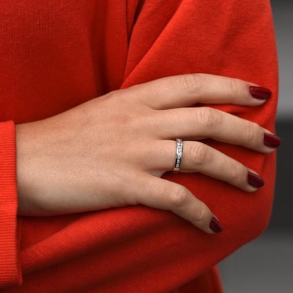 Platinový prsten plný diamantů Nosian