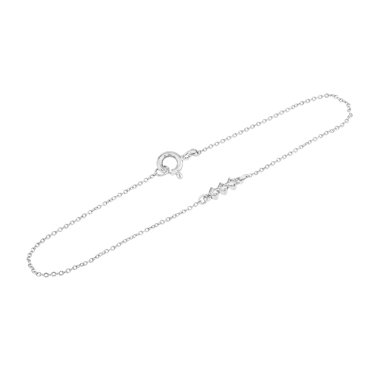 Minimalistický náramek se třemi diamanty z bílého zlata