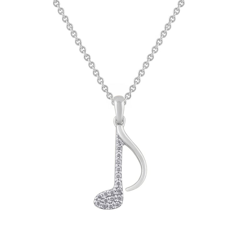 Zlatý přívěsek s lab-grown diamantem ve tvaru noty 163418