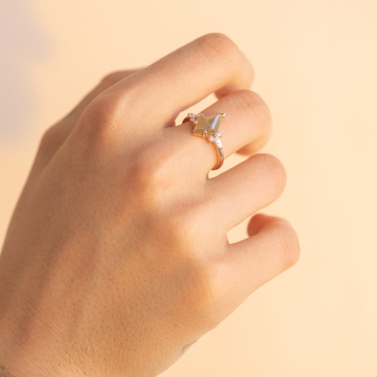 Neobyčejný prsten se salt and pepper diamantem Isabela 101198