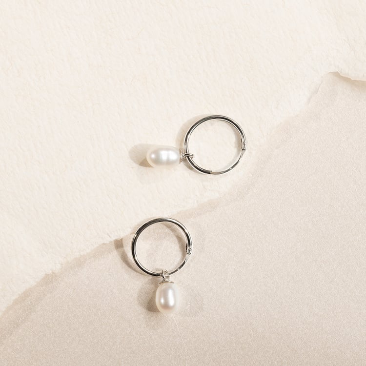 Zlaté visací náušnice s perlami Margo 138338