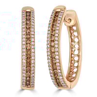 Náušnice s champagne a bílými diamanty Brittany