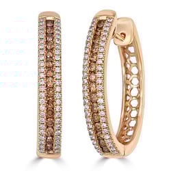 Náušnice s champagne a bílými diamanty Brittany