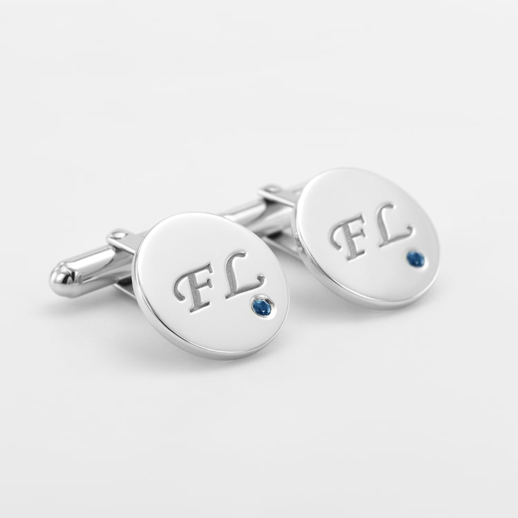 Stříbrné manžetové knoflíčky s diamanty 69805