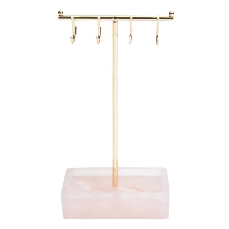 Malý stojánek na šperky s růžovým quartz podstavcem Atlanta 40955