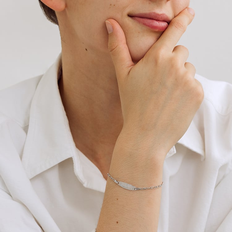 Figaro náramek ze stříbra s gravírem dle vaší volby 129989