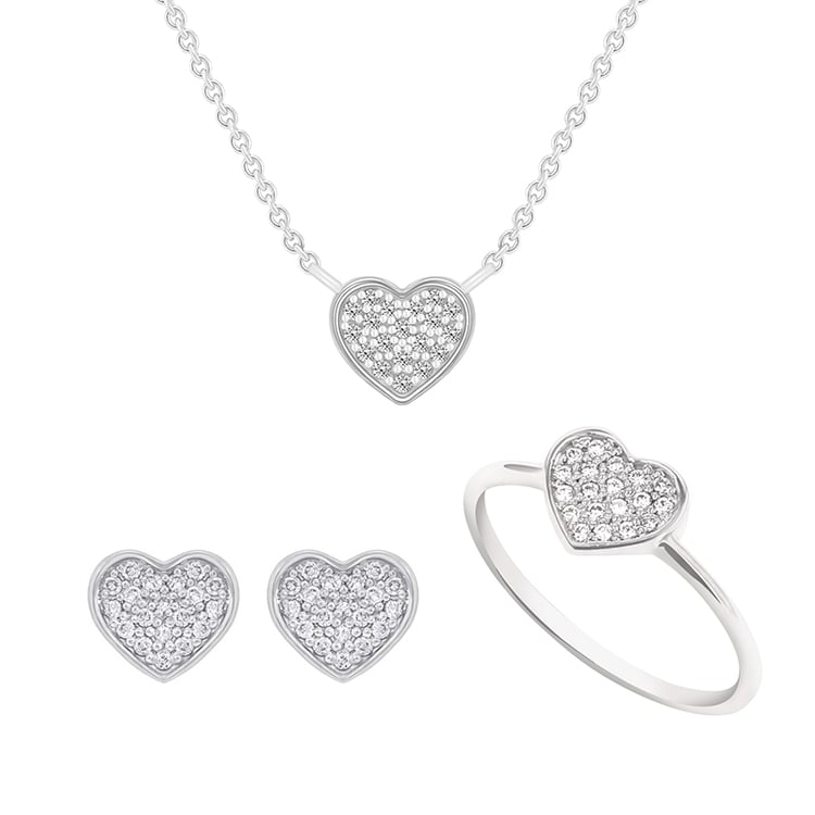 Diamantová kolekce ve tvaru srdce Fia 140380