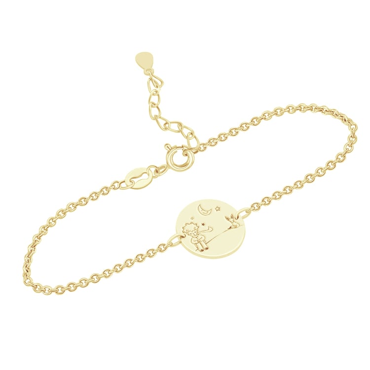 Stříbrný náramek Malý princ s liškou a gravírem 117467