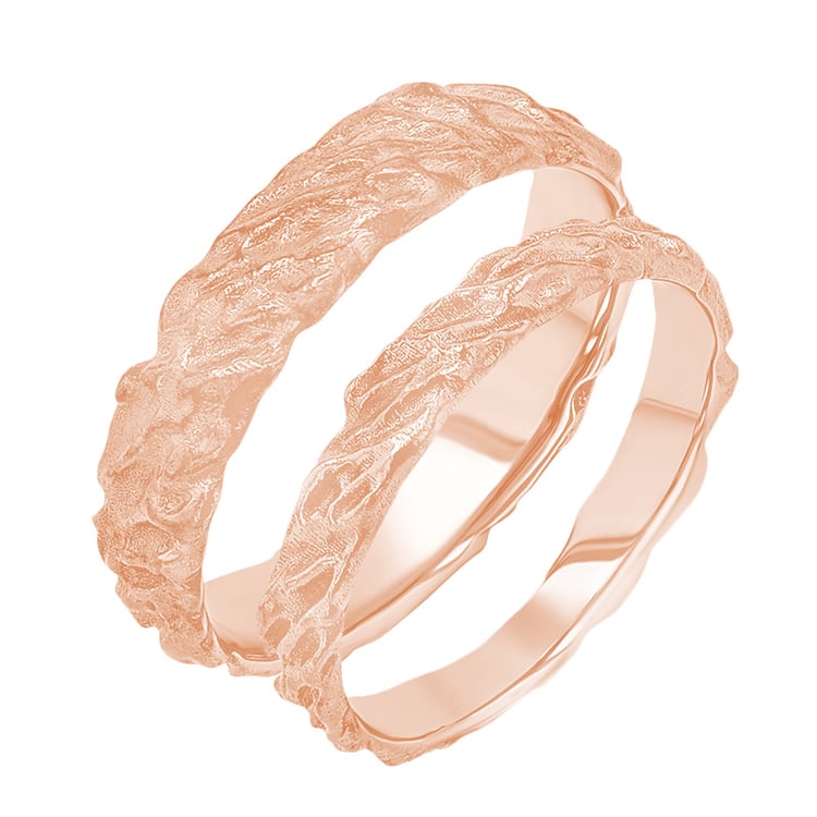 Zlaté snubní prsteny s nerovným povrchem Zena 156960