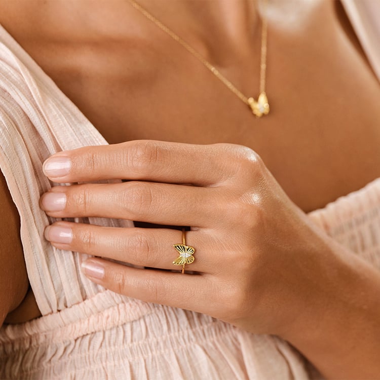 Zlatý prsten s lab-grown diamantem Rachel 161406