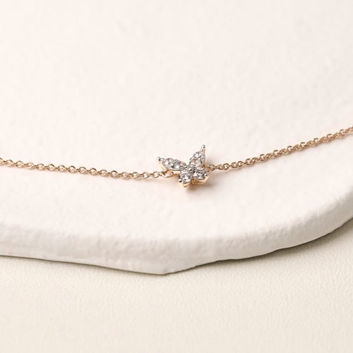 Řetízkový náramek s motýlky z lab-grown diamantů Nagendra